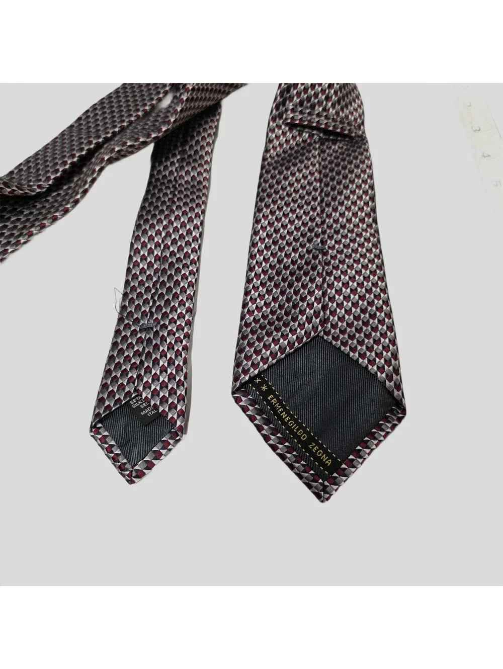 Ermenegildo Zegna Men's Silk Necktie Su Misura Long Woven Weave Striped 59x3.1/4